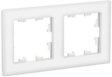 Рамка универсальная Systeme Electric AtlasDesign Nature 2-м. стекло белый картинка